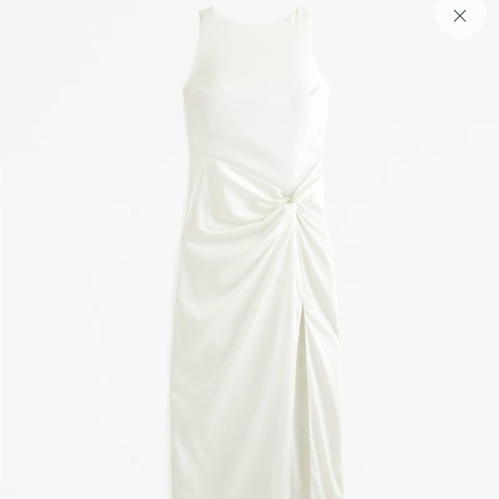 Abercrombie & Fitch White Draped Skirt Maxi Dress - Size M
